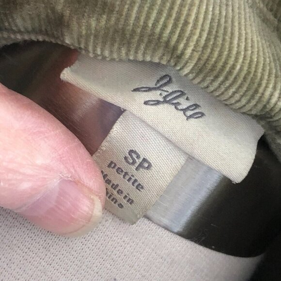 J. Jill Baleaf Military Moss Green Corduroy Blazer Jacket - Moto - Picture 3 of 10